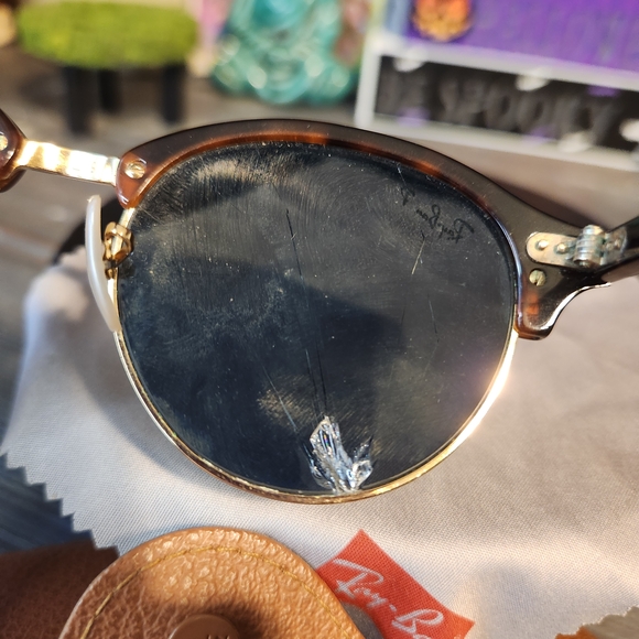 Ray-Ban BROKEN Lense* Tortoise Shell Sunglasses W/ Protective Case - Picture 5 of 9